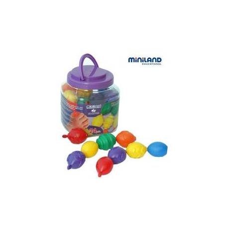 Juego para bebes a partir de 2 años Maxichain 4 cuentas Miniland