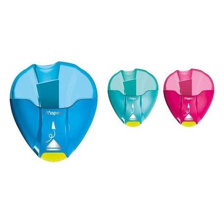 Sacapuntas Plastico Maped I-Gloo 1 uso con Deposito de Colores Surtidos