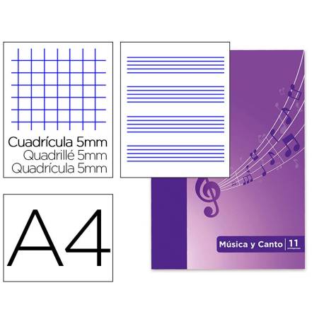 Bloc Musica Oxford DIN A4 24 hojas 90 gr Pentagrama Interlineado 2 mm+ cuadricula 5mm