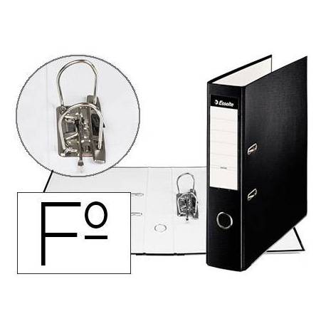 Archivador de Palanca Esselte Carton Forrado Folio Lomo de 75 mm color Negro