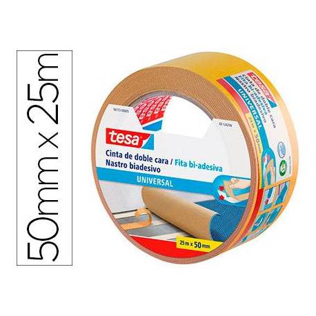 Cinta adhesiva Tesa de Doble cara Universal 25m x 50mm