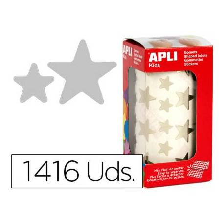 Gomets Apli estrellas grandes color Plata