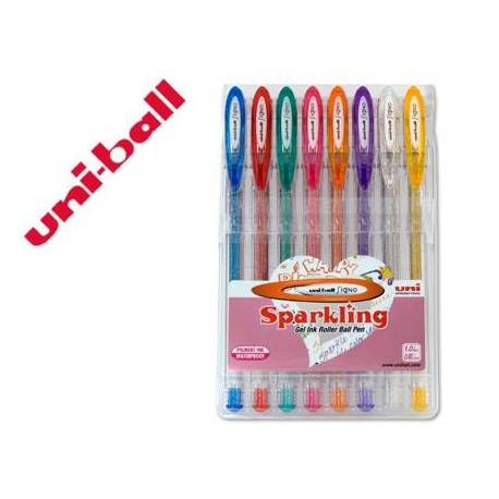 Boligrafo Uni ball UM-120 0,4 mm 8 colores purpurina gel