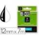 Cinta Dymo D1 negro y transparente 12mm x 7 mt