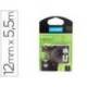 Cinta Dymo D1 negro y blanco 12mm x 5,5 mt polyester
