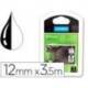 Cinta Dymo D1 nylon negro y amarillo 12mm x 3,5 mt