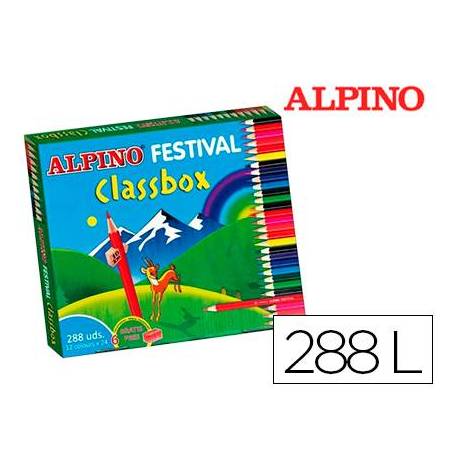 Lapices de colores alpino festival classbox caja 288 unidades 12 colores + sacapuntas
