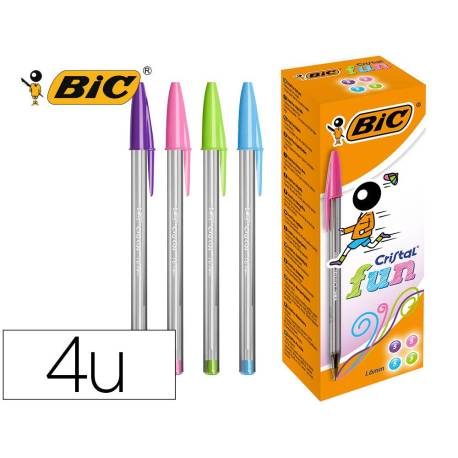 Boligrafo Bic Cristal Fun 1,6 mm Colores Surtidos Caja de 20 unidades