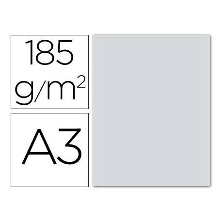 Cartulina Guarro din a3 gris plomo 185 gr paquete 50 hojas
