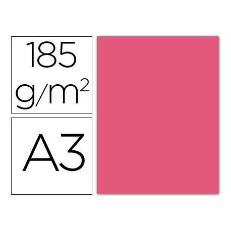 Cartulina Guarro din a3 fucsia 185 gr paquete 50 hojas