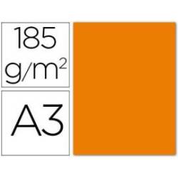Cartulina Guarro din a3 naranja 185 gr paquete 50 hojas