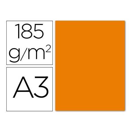 Cartulina Guarro din a3 naranja 185 gr paquete 50 hojas