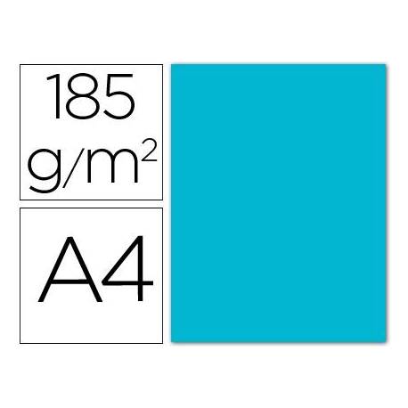 Cartulina guarro din a4 azul turquesa 185 gr paquete 50 hojas