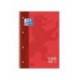 Bloc espiral Oxford Din A-4 extradura 80 hojas microperforado color rojo