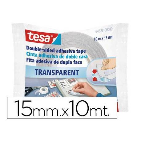 Cinta doble cara marca Tesa 10 mt x 15 mm