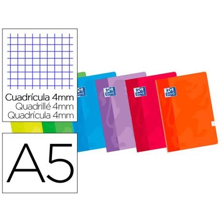 Libreta escolar Oxford Din A5 cuadricula de 4 mm 48 hojas