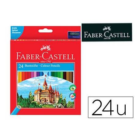 Lapices de colores Faber-Castell hexagonal caja 24 unidades madera reforestada
