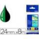 Cintas Brother TZE-751 24mm (ancho) x 8m (largo) laminada verde/Negro