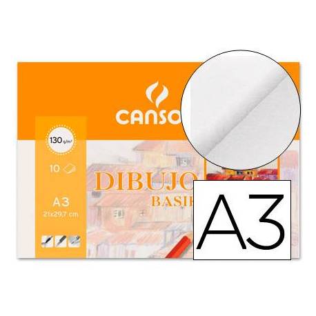 Papel dibujo Canson Basik A3 de 130gr