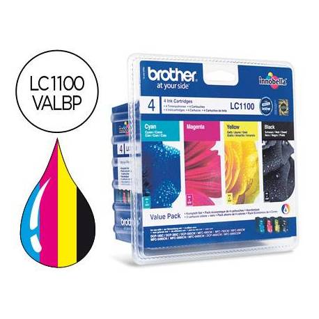 Cartucho Brother LC-1100VALBP Tricolor + Negro