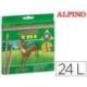 Lapices de colores Alpino triangulares caja 24 unidades