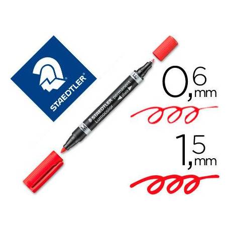 Rotulador Permanente Staedtler Lumocolor Dúo 348 Color Rojo Doble Punta