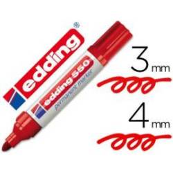 Rotulador Permanente Edding 550 Color Rojo Punta redonda