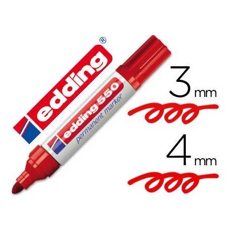 Rotulador Permanente Edding 550 Color Rojo Punta redonda