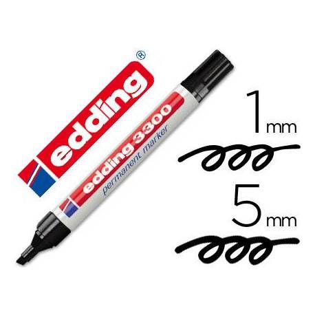 Rotulador Permanente Edding 3300 Color Negro Punta Biselada