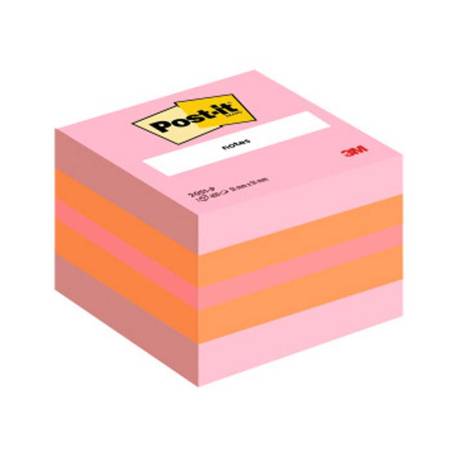 Bloc de notas adhesivas quita y pon post-it 51x51 mm minicubo rosa 400 hojas