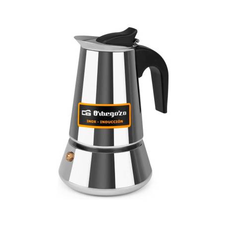 CAFETERA ITALIANA ORBEGOZO ACERO INOXIDABLE 4 TAZAS APTA PARA TODO TIPO DE COCINAS