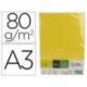 PAPEL COLOR LIDERPAPEL DIN A3 80 GR AMARILLO INTENSO PAQUETE DE 500 HOJAS