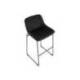 TABURETE ALTO ROCADA CON ASIENTO Y RESPALDO BAJO TAPIZADO TELA IGNIFUGA BASE METALICA ACERO COLOR NEGRO