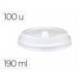 TAPA PARA VASO BUNZL 190 ML POLIESTIRENO CON ORIFICIO PAQUETE DE 100 UNIDADES