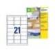 ETIQUETA ADHESIVA AVERY BLANCA PERMANENTE RECICLADA 100% PARA IMPRESORA LASER 63,5X38,1 MM CAJA DE 315