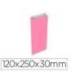 SOBRE PAPEL BASIKA CELULOSA ROSA CON FUELLE XS 120X250X30 MM PAQUETE DE 25 UNIDADES