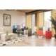 Silla giratoria pyc respaldo medio regulable en altura similpiel blanca 860+90x480x440 mm