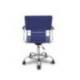 Silla giratoria pyc respaldo medio regulable en altura similpiel azul 860+90x480x440 mm