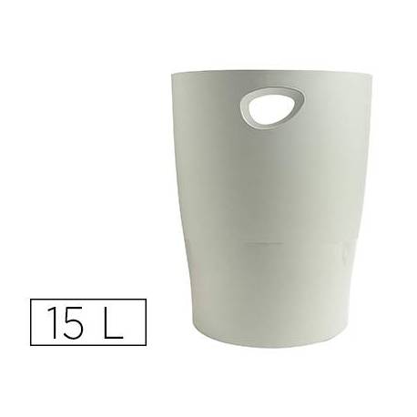 Papelera plastico Exacompta Ecoblack Gris de 15 litros