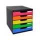 Fichero cajones sobremesa Exacompta Iderama Arlequin 5 cajones multicolores 350x288x320 mm.