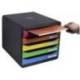 FICHERO CAJONES SOBREMESA EXACOMPTA BIG-BOX PLUS CLASSIC IDERAMA ARLEQUIN 5 CAJONES MULTICOLORES