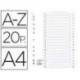 SEPARADOR EXACOMPTA CARTULINA BLANCA A-Z JUEGO DE 20 SEPARADORES DIN A4 11 TALADROS