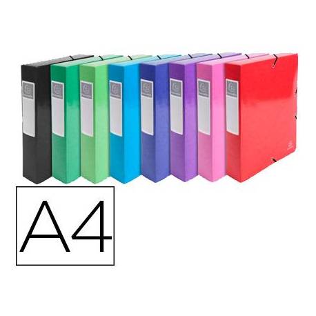 CARPETA DE PROYECTO EXACOMPTA IDERAMA CARTON LUSTRADO PLASTIFICADO DIN A4 LOMO 60 MM COLORES SURTIDOS