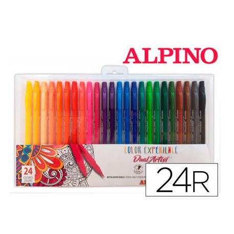 ROTULADOR ALPINO DUAL ARTIST COLOR EXPERIENCE ESTUCHE DE 24UNIDADES COLORES SURTIDOS