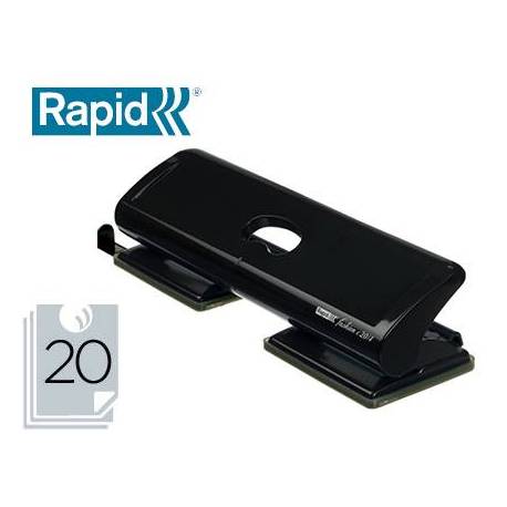 Taladrador Rapid FC20/4 negro capacidad para 20 hojas