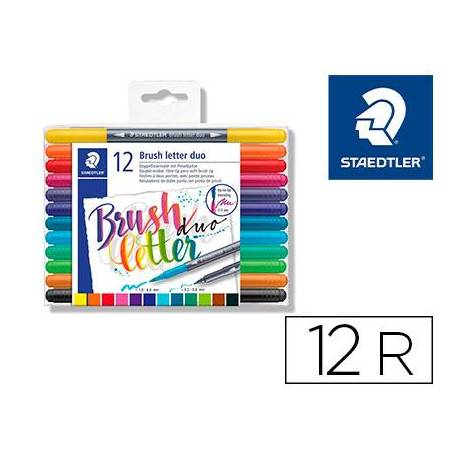 Rotulador Staedtler 3004 Doble Punta Hand Lettering Estuche de 12 colores