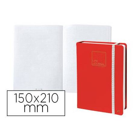 Libreta Quo Vadis Life Journal Infinite Dots 150x210 mm 224 hojas Puntos Tapa Similpiel Rojo
