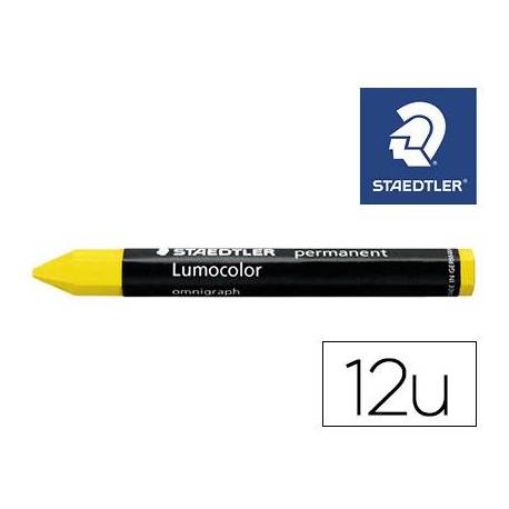 MINAS STAEDTLER PARA MARCAR AMARILLO LUMOCOLOR PERMANENTE OMNIGRAPH 236 CAJA DE 12 UNIDADES