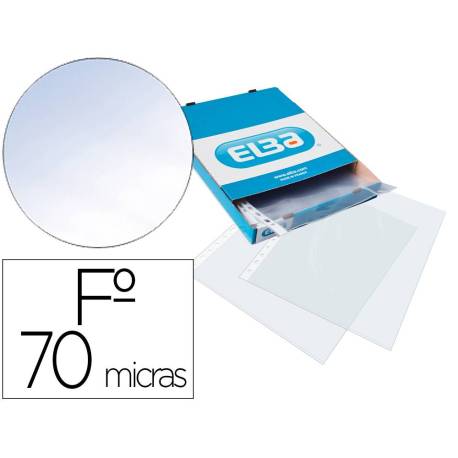 Funda multitaladro de Elba folio cristal 70 micras caja 100 unidades