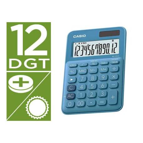 Calculadora Sobremesa Casio MS-20UC-BU 12 Digitos color Azul